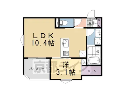 阪急電鉄京都線 西院駅(阪急) 徒歩7分 3階建 新築(1LDK/1階)の間取り写真