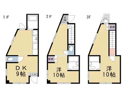 京福北野線 北野白梅町駅 徒歩15分 3階建 築28年(2DK)の間取り写真
