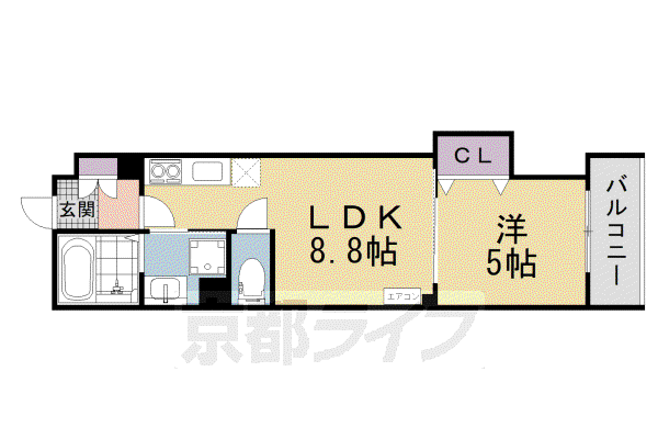 片町線 長尾駅(大阪) 徒歩13分 3階建 新築(1LDK/3階)の間取り写真