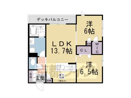 京都市東西線 御陵駅 徒歩10分 3階建 新築(2LDK/1階)の間取り写真