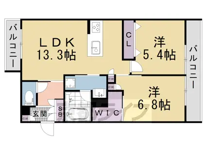 京都市東西線 御陵駅 徒歩10分 3階建 新築(2LDK/3階)の間取り写真
