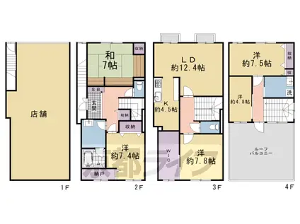 阪急電鉄京都線 烏丸駅 徒歩5分 6階建 築27年(5SLDK)の間取り写真