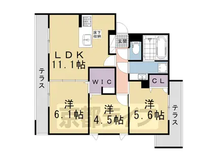 レジエール松ケ崎(3LDK/1階)の間取り写真
