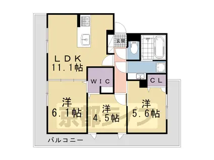 レジエール松ケ崎(3LDK/2階)の間取り写真