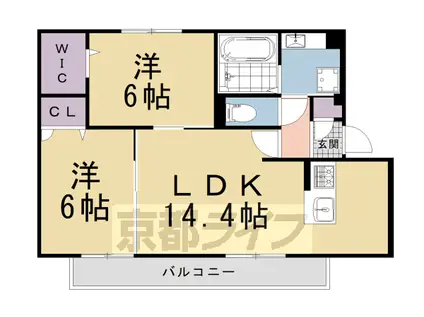 京都市烏丸線 松ケ崎駅(京都) 徒歩1分 2階建 新築(2LDK/2階)の間取り写真
