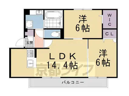 京都市烏丸線 松ケ崎駅(京都) 徒歩1分 2階建 新築(2LDK/2階)の間取り写真