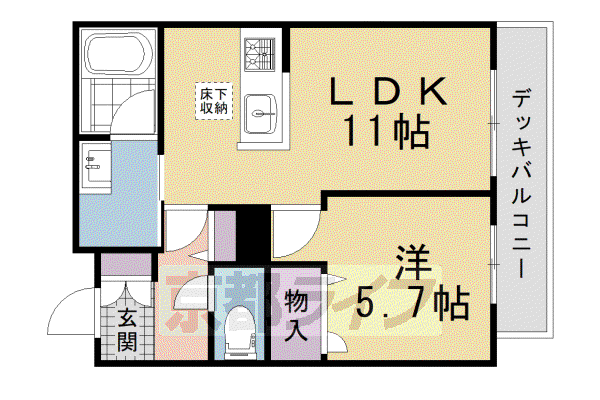 京都市烏丸線 北山駅(京都) 徒歩13分 3階建 新築(1LDK/1階)の間取り写真