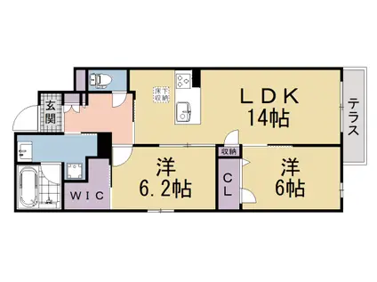 京阪電気鉄道京阪線 丹波橋駅 徒歩3分 3階建 新築(2LDK/1階)の間取り写真