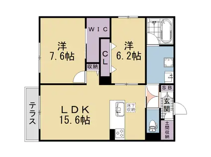 京阪電気鉄道京阪線 丹波橋駅 徒歩3分 3階建 新築(2LDK/1階)の間取り写真