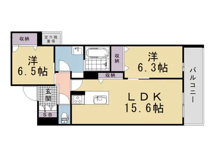 シャーメゾン ヒカリ(2LDK/2階)の間取り写真