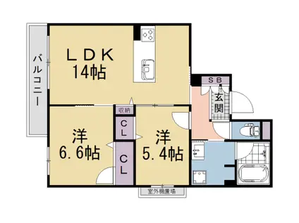 京阪電気鉄道京阪線 丹波橋駅 徒歩3分 3階建 新築(2LDK/3階)の間取り写真