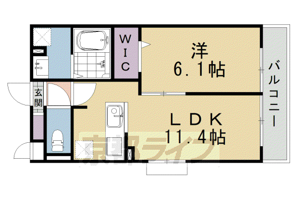 ブランヌーボー(1LDK/1階)の間取り写真