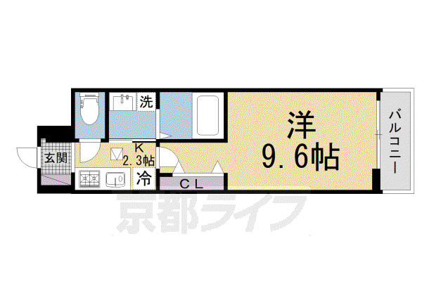 片町線 大住駅 徒歩9分 3階建 新築(1K/1階)の間取り写真