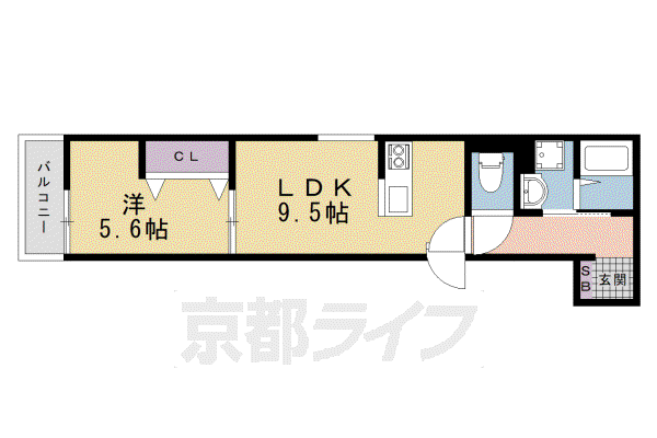 京阪電気鉄道京阪線 牧野駅 徒歩5分 3階建 新築(1LDK/1階)の間取り写真