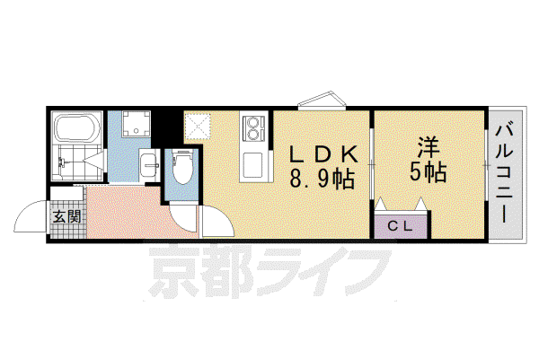 京阪電気鉄道京阪線 牧野駅 徒歩5分 3階建 新築(1LDK/3階)の間取り写真