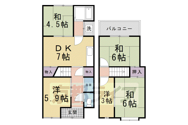 京都市烏丸線 北大路駅 徒歩23分 2階建 築77年
