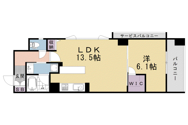 阪急電鉄京都線 西院駅(阪急) 徒歩5分 8階建 新築(1LDK/2階)の間取り写真