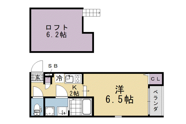 京阪電気鉄道京阪線 墨染駅 徒歩5分 2階建 築1年(1K/1階)の間取り写真