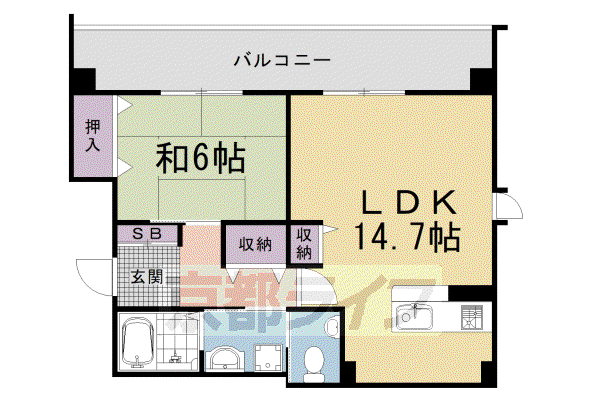 シオン桂(1LDK/6階)の間取り写真