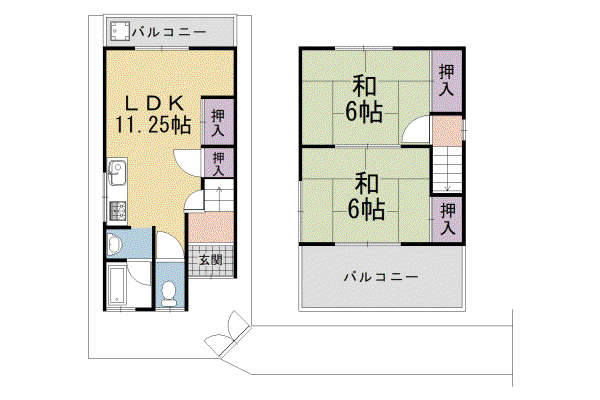 奈良線 ＪＲ小倉駅 徒歩13分 2階建 築54年