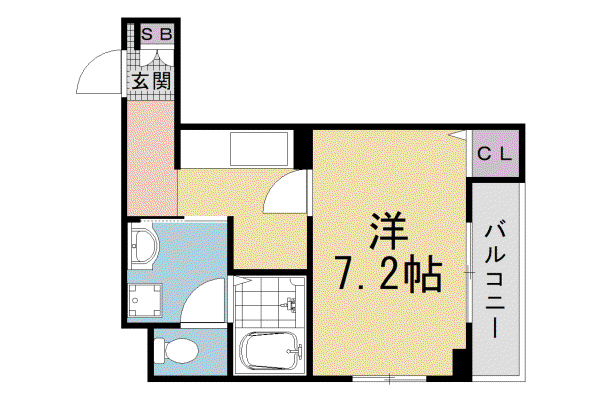 阪急電鉄嵐山線 松尾大社駅 徒歩22分 3階建 新築(1K/2階)の間取り写真