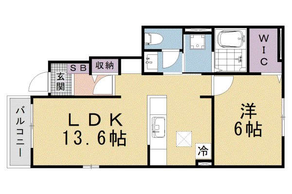 ベル カーサ(1LDK/1階)の間取り写真