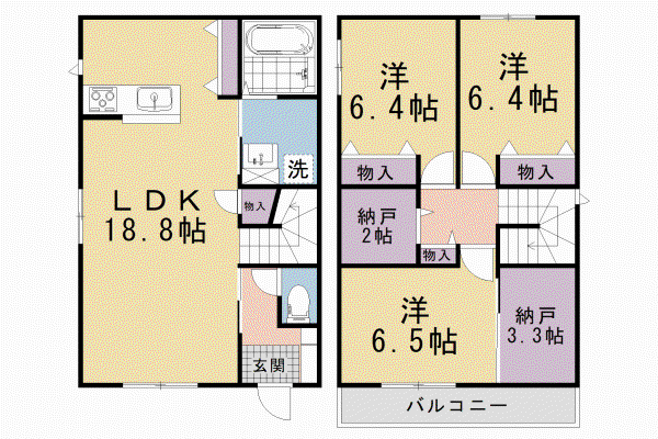 叡山電鉄 二軒茶屋駅(京都) 徒歩22分 2階建 新築(3LDK)の間取り写真
