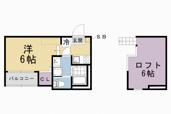京阪電気鉄道宇治線 六地蔵駅(京阪) 徒歩7分 2階建 新築(ワンルーム/1階)の間取り写真