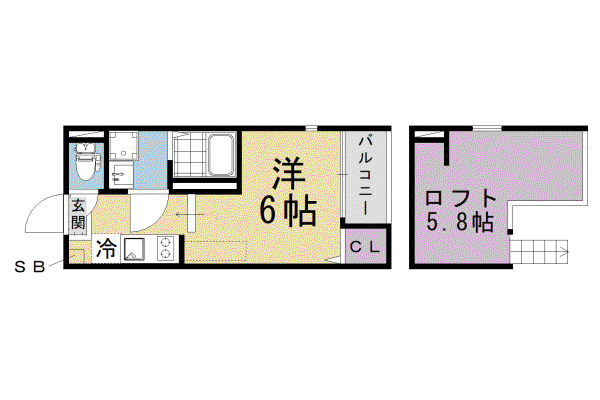 京阪電気鉄道宇治線 六地蔵駅(京阪) 徒歩7分 2階建 新築(ワンルーム/2階)の間取り写真