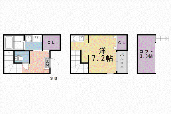 京阪電気鉄道宇治線 六地蔵駅(京阪) 徒歩7分 2階建 新築(ワンルーム/1階)の間取り写真