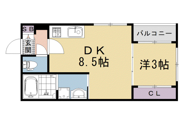 阪急電鉄京都線 西京極駅 徒歩10分 3階建 新築(1LDK/3階)の間取り写真