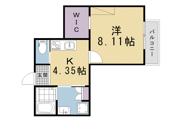 MESA VERDE 京都北山通(1DK/2階)の間取り写真