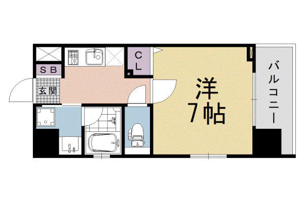東海道本線 西大路駅 徒歩17分 7階建 新築(1K/3階)の間取り写真