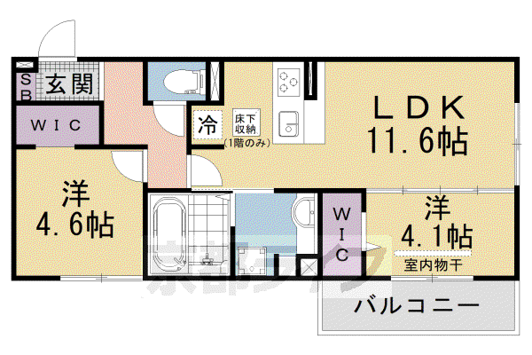 D-ROOM平井C棟(2LDK/1階)の間取り写真