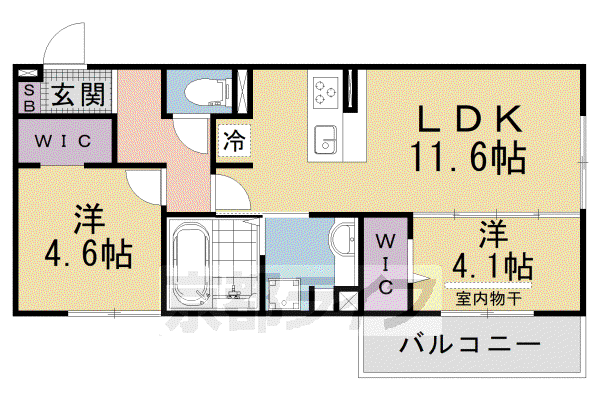 D-ROOM平井C棟(2LDK/2階)の間取り写真