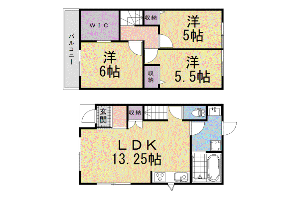 京阪電気鉄道京阪線 淀駅 徒歩7分 2階建 新築(3LDK/1階)の間取り写真