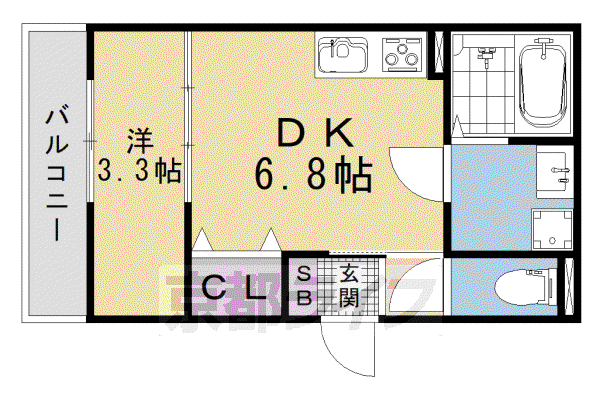 京阪電気鉄道京津線 四宮駅 徒歩4分  新築(1DK/3階)の間取り写真
