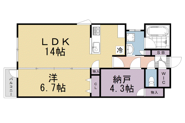 阪急電鉄京都線 大宮駅(京都) 徒歩4分 3階建 築1年(1SLDK/1階)の間取り写真