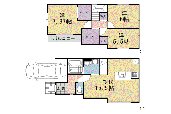 阪急電鉄嵐山線 松尾大社駅 徒歩14分 2階建 築1年(3LDK)の間取り写真