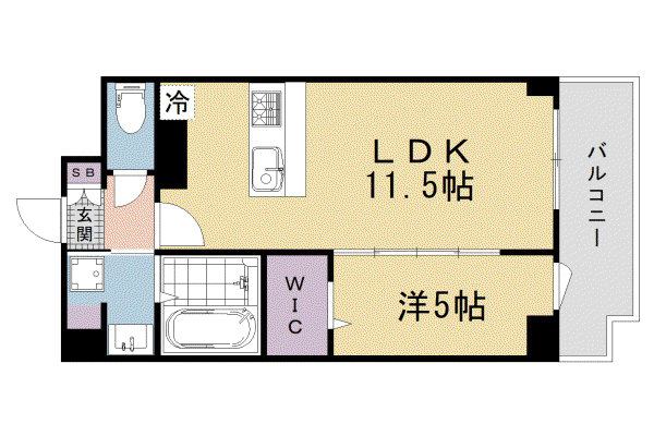 壬生御所ノ内町プロジェクト(1LDK/2階)の間取り写真