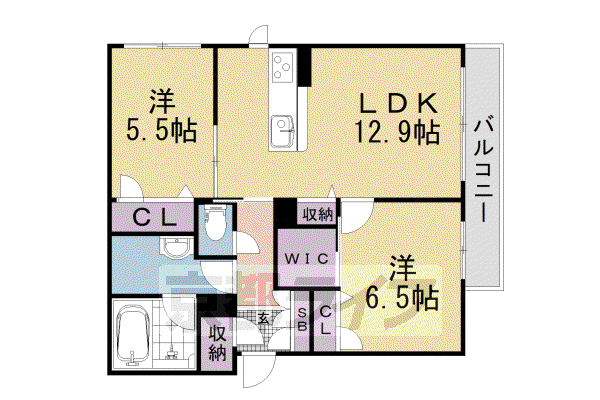 京都市烏丸線 鞍馬口駅 徒歩18分 2階建 新築(2LDK/2階)の間取り写真