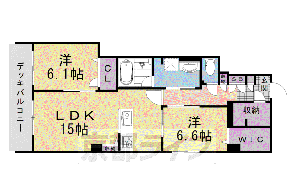 山陰本線 二条駅 徒歩10分 3階建 新築(2LDK/1階)の間取り写真
