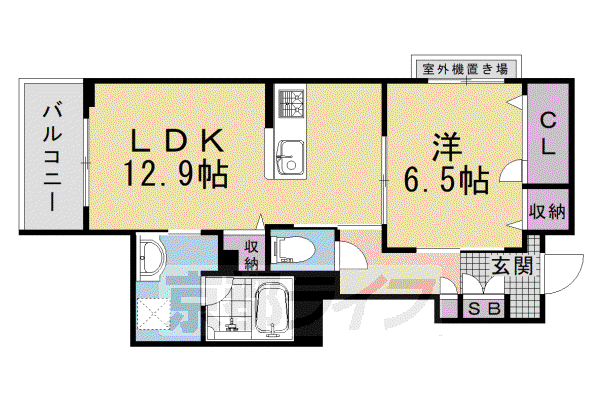 山陰本線 二条駅 徒歩10分 3階建 新築(1LDK/3階)の間取り写真