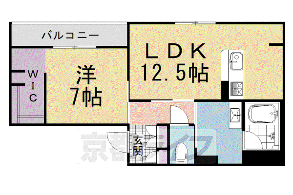 京都市烏丸線 烏丸御池駅 徒歩9分 4階建 新築(1LDK/2階)の間取り写真