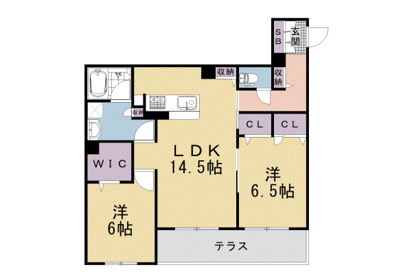 山陰本線 太秦駅(ＪＲ) 徒歩7分 3階建 新築(2LDK/1階)の間取り写真