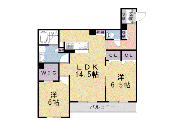 山陰本線 太秦駅(ＪＲ) 徒歩7分 3階建 新築(2LDK/3階)の間取り写真