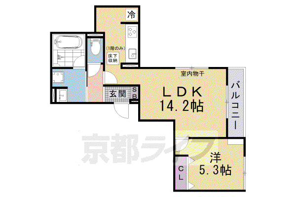 CHAINON(1LDK/1階)の間取り写真
