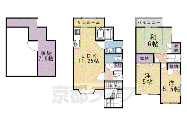 阪急電鉄京都線 桂駅 徒歩18分 3階建 築32年(3LDK)の間取り写真