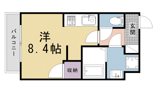 京阪電気鉄道鴨東線 神宮丸太町駅 徒歩5分 5階建 新築(ワンルーム/2階)の間取り写真