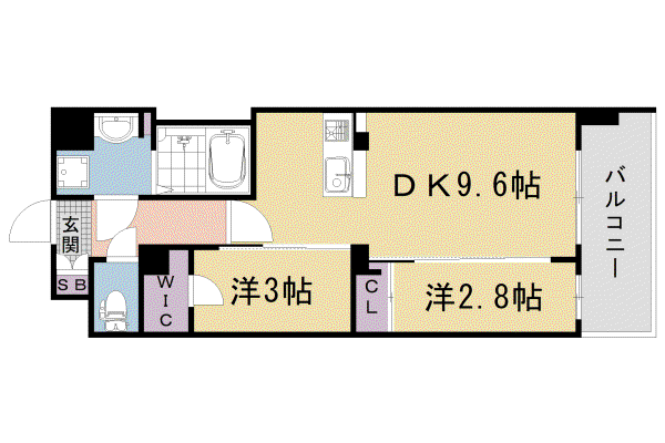阪急電鉄京都線 西京極駅 徒歩13分 10階建 新築(2DK/3階)の間取り写真